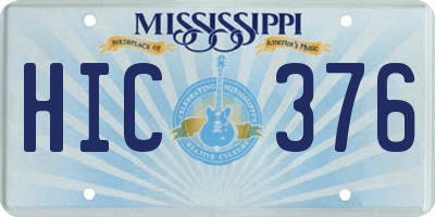MS license plate HIC376
