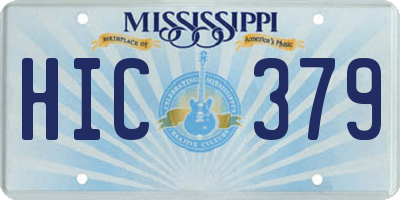 MS license plate HIC379