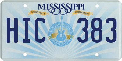 MS license plate HIC383