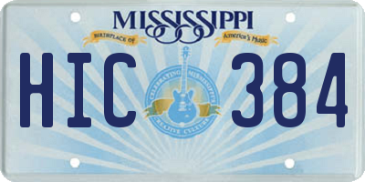 MS license plate HIC384