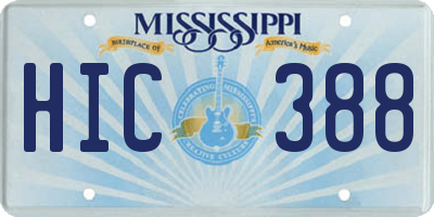 MS license plate HIC388