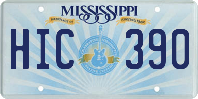 MS license plate HIC390