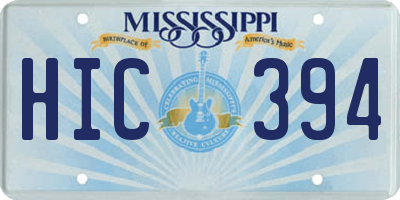 MS license plate HIC394