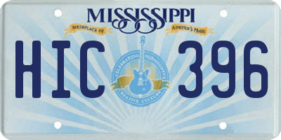 MS license plate HIC396