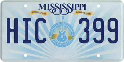 MS license plate HIC399