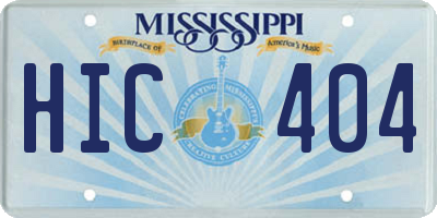 MS license plate HIC404