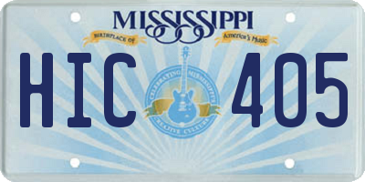 MS license plate HIC405