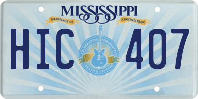 MS license plate HIC407