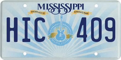 MS license plate HIC409