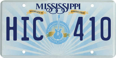 MS license plate HIC410
