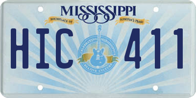 MS license plate HIC411