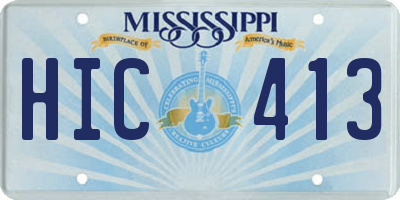 MS license plate HIC413