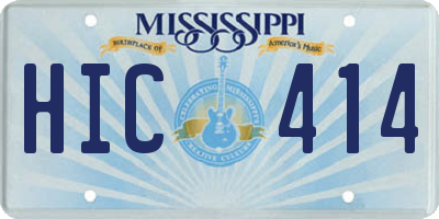 MS license plate HIC414
