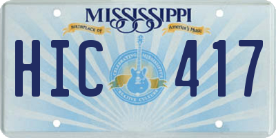 MS license plate HIC417