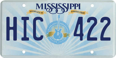 MS license plate HIC422