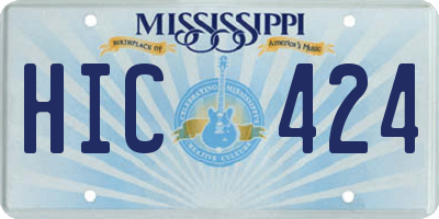 MS license plate HIC424