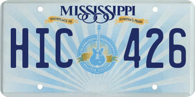 MS license plate HIC426