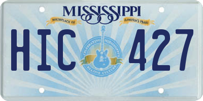 MS license plate HIC427