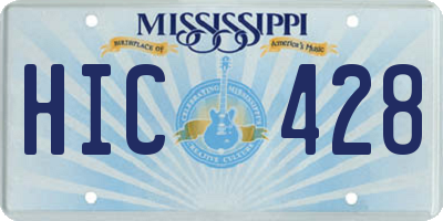 MS license plate HIC428