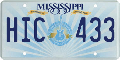MS license plate HIC433