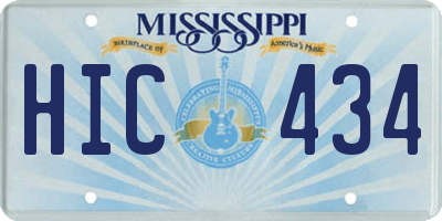 MS license plate HIC434