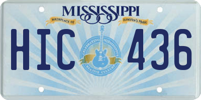 MS license plate HIC436