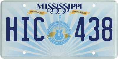 MS license plate HIC438