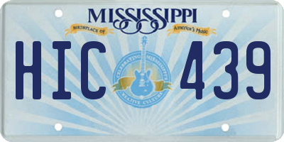 MS license plate HIC439