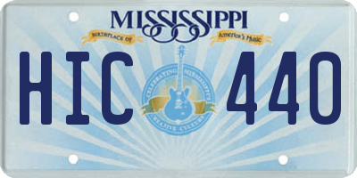 MS license plate HIC440