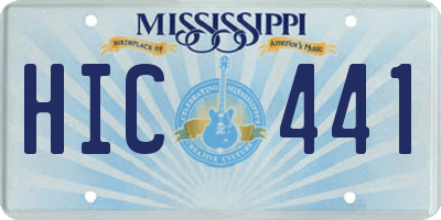 MS license plate HIC441