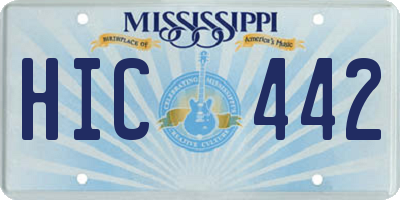MS license plate HIC442