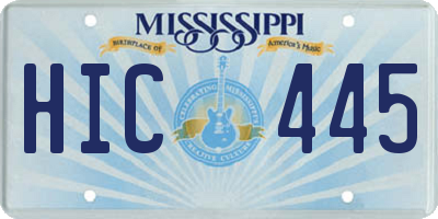 MS license plate HIC445
