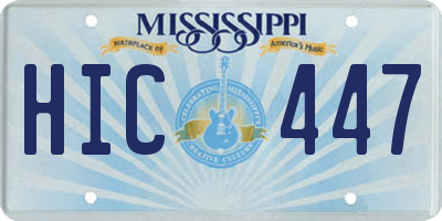MS license plate HIC447