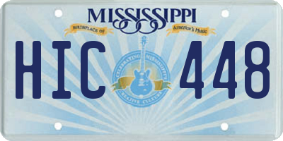 MS license plate HIC448