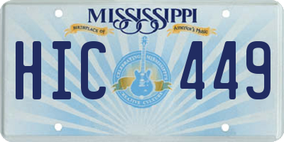 MS license plate HIC449