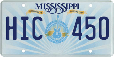 MS license plate HIC450
