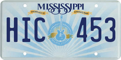MS license plate HIC453