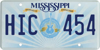 MS license plate HIC454