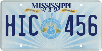 MS license plate HIC456