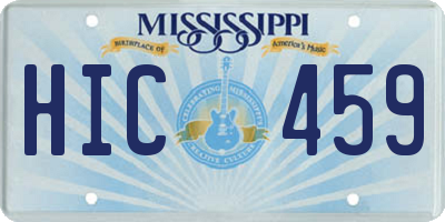 MS license plate HIC459