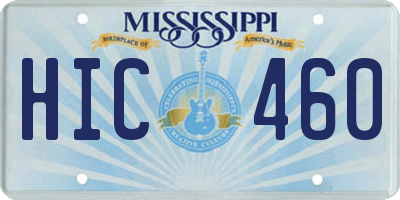 MS license plate HIC460