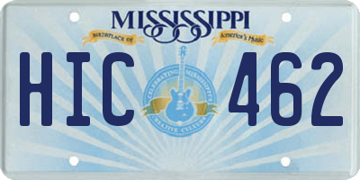 MS license plate HIC462