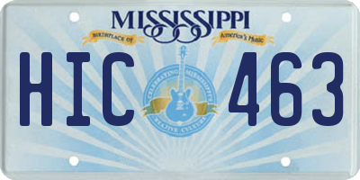 MS license plate HIC463