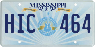 MS license plate HIC464