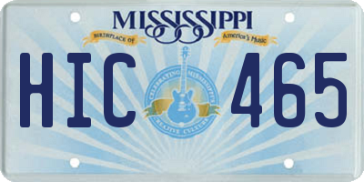 MS license plate HIC465