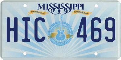 MS license plate HIC469