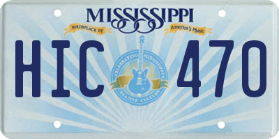 MS license plate HIC470