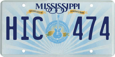 MS license plate HIC474