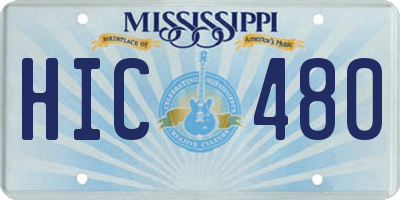 MS license plate HIC480