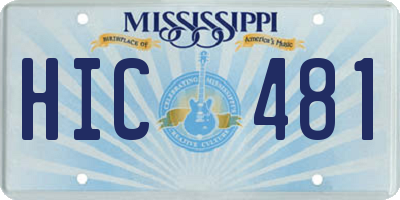 MS license plate HIC481